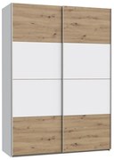 Szafa ubraniowa KARO 150x210 cm biała/dąb artisan