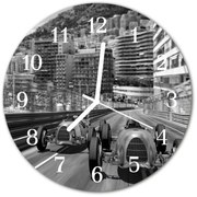 Zegar szklany okrągły Wyścigi samochodowe