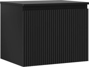 Mexen Rivel szafka łazienkowa podumywalkowa 60 cm z blatem, 1 szuflada, ryflowana , czarna mat - 91A20-06047-1-BFC71