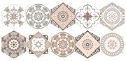 Zestaw 10 naklejek na podłogę Ambiance Floor Stickers Hexagons Cornalina, 40x90 cm