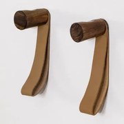 Zestaw 2 Wieszaków Ściennych Z Drewna Mango Niena Ciemne Drewno - Sklum