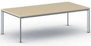 Stół konferencyjny do biura PRIMO INVITATION, 240x120 cm, szaro-srebrna podstawa, brzoza