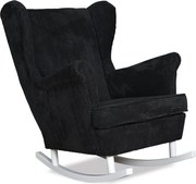 Fotel uszak bujany Bonito sztruks czarny