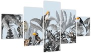 Obraz zwierząt w tropikalnym lesie (125x70 cm)