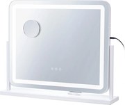 Lustro do Makijażu, SucceBuy Lustro do Makijażu z Oświetleniem - 3 Kolory, 5X, USB, 55.7 × 45.7 cm, Białe