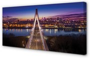 Obraz na płótnie Warszawa Most rzeka panorama
