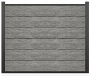 Panele ogrodzenia bez podmurówki wys. 156 cm – zestaw 6 kompozytowych lamel + 2 jasnoszare słupki – ENOLA