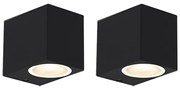 Zewnetrzna Zestaw 2 Nowoczesnych lamp ściennych czarnych IP44 - Baleno Nowoczesny Oswietlenie zewnetrzne