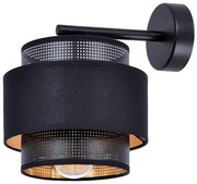 Czarny abażurowy kinkiet z ażurowym kloszem - A516 E1-W64