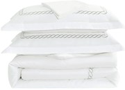 Biała pościel jednoosobowa z satyny bawełnianej z prześcieradłem/6-częściowa 140x200 cm Whispered Serenity – Mila Home Luxury