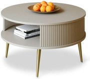 Nowoczesny okrągły stolik kawowy z półką kaszmir P7-G09