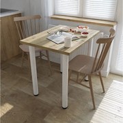 Stół do jadalni, kuchni, biura – mały stół w kolorze dąb artisan / biały, 80 x 60 cm, 100 x 60 cm