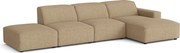 Narożnik modułowy Cursal C prawy z pufą – sofa narożna 341 x 166 x 70 cm, jasno brązowy Raven 34, nowoczesny design