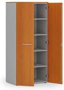 Szafa biurowa z drzwiami PRIMO GRAY, 800 x 500 x 1781 mm, szary/czereśnia