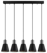Czarna lampa wisząca z 5 kloszami Opviq lights Kem