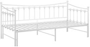 Białe rozkładane łóżko metalowe 90x200 cm T3-A86