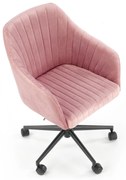 FRESCO fotel młodzieżowy różowy velvet obrotowy nowoczesny podłokietniki