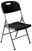 Krzesło cateringowe bankietowe do ogrodu składane tworzywo sztuczne kolor czarny