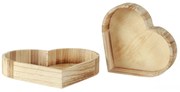 Zestaw 2 drewnianych tacek HEART TRAY