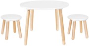Biały drewniany dziecięcy stolik z krzesełkami D1-C88