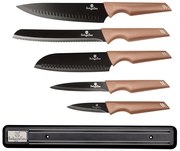 Noże ze stali nierdzewnej 5 sztuk różowe złoto T6-A09