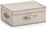 Składany pojemnik tekstylny z pokrywą, 38 x 29 x 16,5 cm, STRIPES
