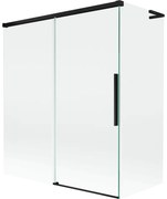 Mexen Rox L parawan nawannowy 2-skrzydłowy rozsuwany 140 + 70 x 150 cm, transparent, czarny - 8C9L-140-070-70-00