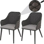 Krzesło ogrodowe MCW-O16 (zestaw 2 sztuk),  antracyt Poduszka jasnoszara
