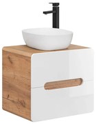 Szafka pod umywalkę ARUBA 828 60 cm biała/dąb COMAD