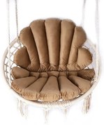 Beżowy fotel huśtawka domowa bocianie gniazdo T9-R02