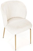 Krzesło, bouclé kremowe, K474 złoty stelaż, nowoczesne, eleganckie,