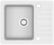 Biały granitowy zlewozmywak z ociekaczem W9-T25