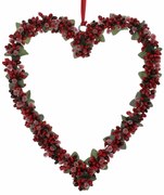 Zawieszka zimowa Dekoracja Serce z jagodami II, 25cm