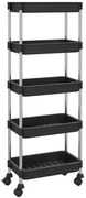 Czarny organizer kuchenny na kółkach E7-F38