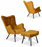 Fotel skandynawski Luna z podnóżkiem Family Meble