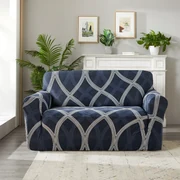 4Home Pokrowiec elastyczny na kanapę dwuosobową Elegant niebieski, 145-185 cm + poszewka gratis, 145-185 cm