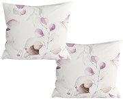 Zestaw 2 szt. dekoracyjnych poszewek na poduszkę z mikrofibry FLORANY 45x45 cm, biały