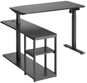 Elektryczne czarne biurko narożne do pracy na stojąco W0-D19