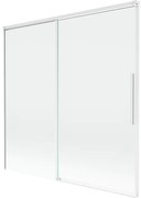 Mexen Rox parawan nawannowy 2-skrzydłowy rozsuwany 160 x 150 cm, transparent, biały - 8C9-160-001-20-00