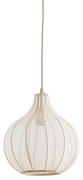Beżowa lampa wisząca z tekstylnym kloszem ø 29 cm Elati – Light &amp; Living