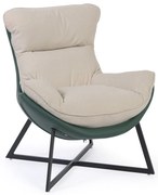 Fotel aksamit SIESTA, zielony/biały