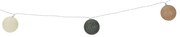Łańcuch świetlny LED Raffia, 360 cm, 12 kul ośrednicy 6 cm, timer
