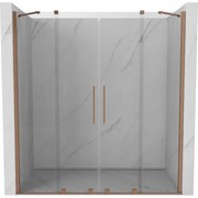 Mexen Velar Duo drzwi prysznicowe rozsuwane 170 cm, transparent, miedź szczotkowana - 871-170-000-02-65