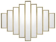 Symetryczne, metalowe lustro Art DecoGALICE - Dł. 90 x Wys. 120 cm - Złote