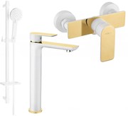 Mexen Alfa DQ40 zestaw prysznicowy, biały/złoty - 745714DQ40-25