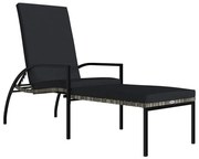 Leżak ogrodowy z podnóżkiem szary E3-B49