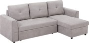HOMCOM Sofa trzyosobowa z funkcją spania, sofa z chaiselongue, tapicerowana sofa, szara