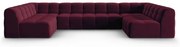 Bordowy aksamitny narożnik (w kształcie litery "U") Kendal – Micadoni Home