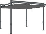Outsunny Pergola ok. 3,5x3m Stabilna i Zimoodporna z Aluminiową Ramą i Regulowanym Zadaszeniem Szara