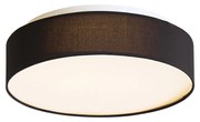 Inteligentna lampa sufitowa czarna 35 cm z LED i pilotem - Flat Drum Nowoczesny Oswietlenie wewnetrzne